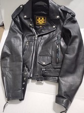 UNIK Leather Motorcycle Biker Jacket Size 42 Lining Inside