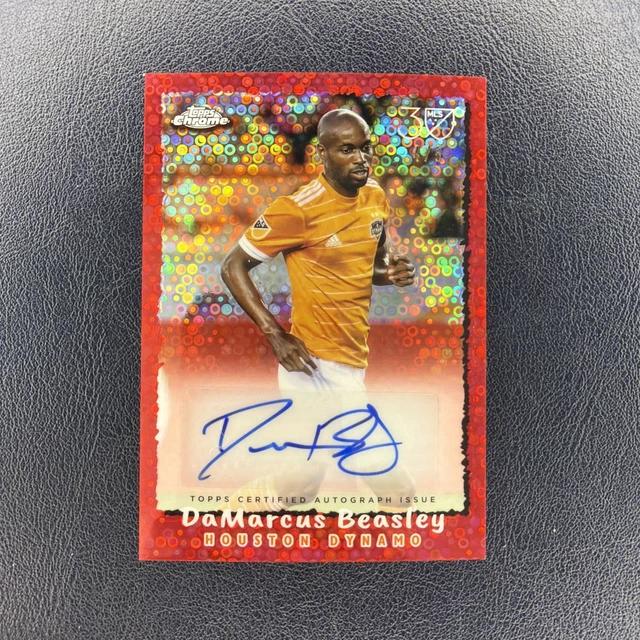 DaMarcus Beasley Red /5 Auto Topps MLS Chrome 30th Anniversary Houston Dynamo