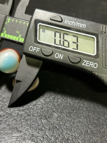 Neuwertiger Vitro Achat Tri-lite mit Ochsenblut 0,63" selten schwer zu finden - Bild 7 von 7