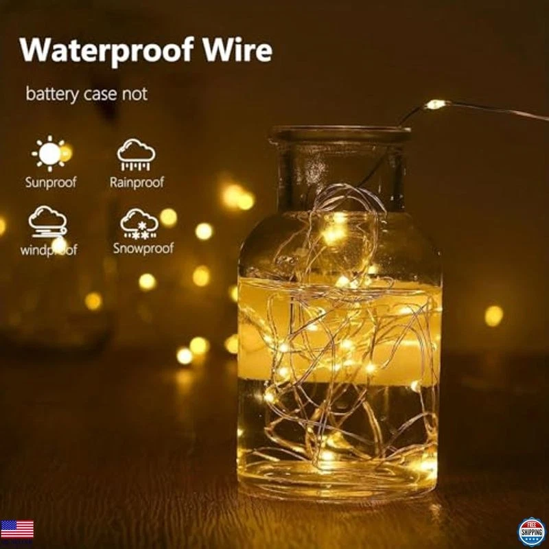 50 LED 16FT Battery Operated Fairy Lights with Timer, Waterproof Indoor - Image 2 of 4