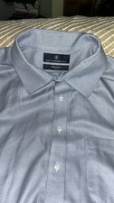 Hart Schaffner Marx Pima Cotton Dress Shirt 17/35 blue button up