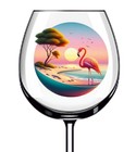 12x Colourful Flamingo Beach Sunset Vinyl Sticker Decal Tumbler Wine Glass Van