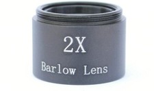 Telescope Accessory: 2X Eyepiece-end Barlow Lens, 1.25-inch Metal Barlow Lens