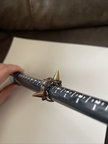 Joomi Lim Gold silver and rose gold colored spike screw head size 6 ring - Picture 2 of 6