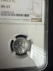 1943 D 1c Lincoln Steel Wheat Cent NGC MS 67 - Beautiful Natural