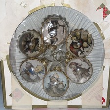 Original Vintage Hummel Christmas Ball Ornaments West Germany Set Of 6 In Box