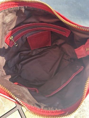 COACH E1D-9823 Red Vintage Shoulder Handbag Leather Legacy West Hobo Old Tote - Picture 13 of 21