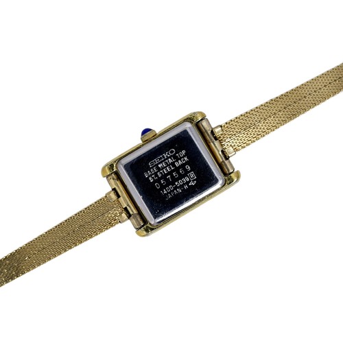 Seiko Vintage 1980's Ladies Tank Watch Gold Plated Roman Dial - Picture 3 of 10