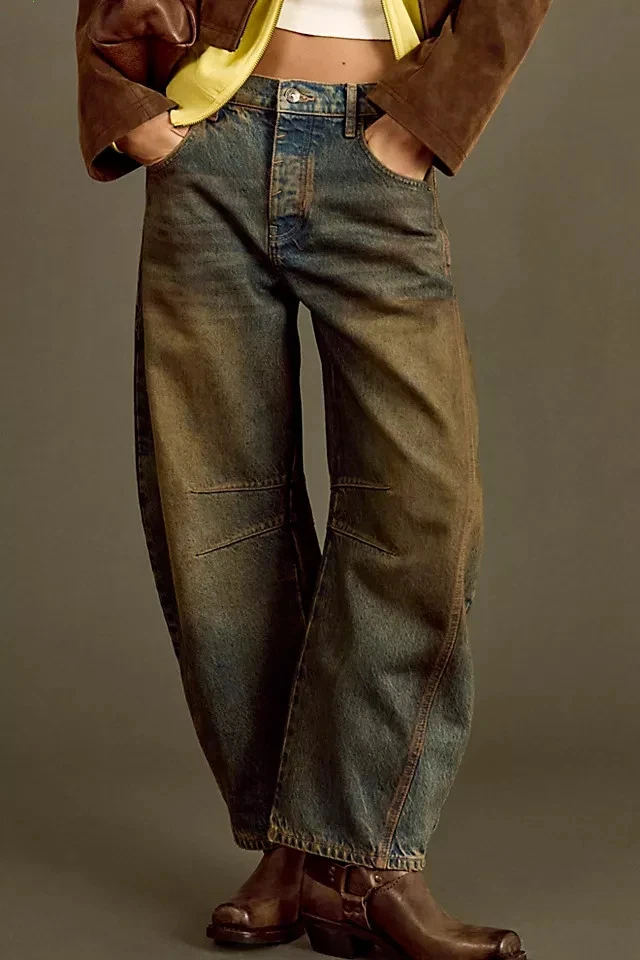 Free People - We The Free Good Luck Mid-Rise Barrel Jeans - Image 3 of 4