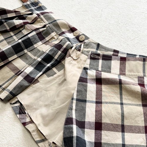 Burberry Blue Label Skirt 38 Nova Check Wrap Japan Exclusive Horse Logo Leather - Picture 8 of 10