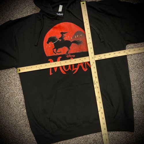 Neu DISNEY MULAN HOODIE schwarz rot Silhouette Sweatshirt Retro UNISEX ERWACHSENE LARGE - Bild 2 von 3