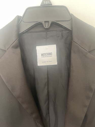 Moschino Cheap and Chic Rhinestone Buttons Jacket Black USA SZ 10 ties in Back - Picture 2 of 12