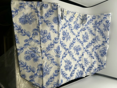 Longaberger Magazine Basket Liner Cottage Trellis Blue Fabric NEW 2 Handle - Picture 2 of 2