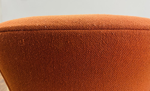 Modern 1980’s Burnt Orange Swivel Chair With Oval Arms Wide Seat Harter Corp. - Bild 12 von 24