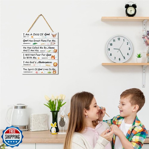 Gwisml I am a Child of God Plaque Wall Decor, Church Nursery Decor, Religious - Picture 3 of 5