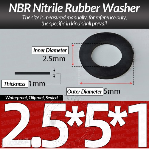 Gummidichtung Flachdichtung Dichtungsring, 1mm/1.5mm Stärke, Außen-Ø 4-24mm NBR - Picture 17 of 58