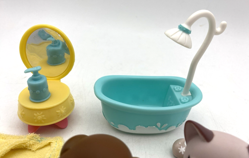 Littlest Pet Shop LPS Squeaky Clean Pets 2008 #665 Bassett #664 gato/accesorios - Imagen 3 de 6