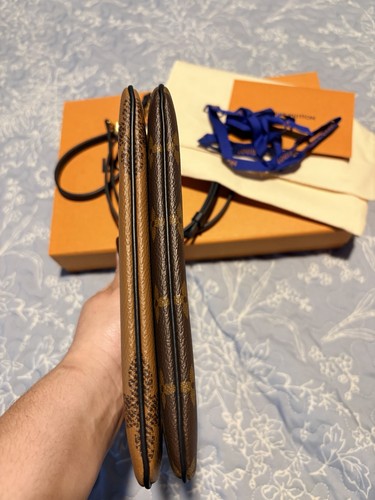 Louis Vuitton Double Zip Pochette Tasche Braun Canvas - Bild 3 von 7