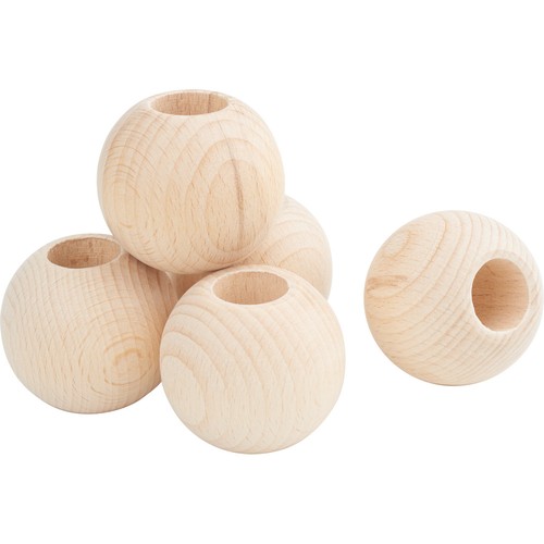 VBS Holzkugeln mit großer Bohrung 50 mm 2, 5, 10 oder 25 Stück - Bild 1 von 8