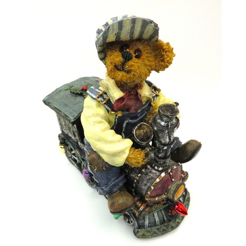 Boyds Bears Casey Whistlestop All Aboard Bearstone Collection 2001 Xmas Train - Picture 2 of 13
