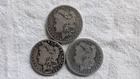 Morgan Silver Dollars, Lot of 3, 1880 S, 1899 O, 1900 O