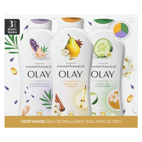 Olay Essential Botanical Body Wash, 23,6 fl oz, confezione da 3 pezzi nuova - Foto 2 di 3