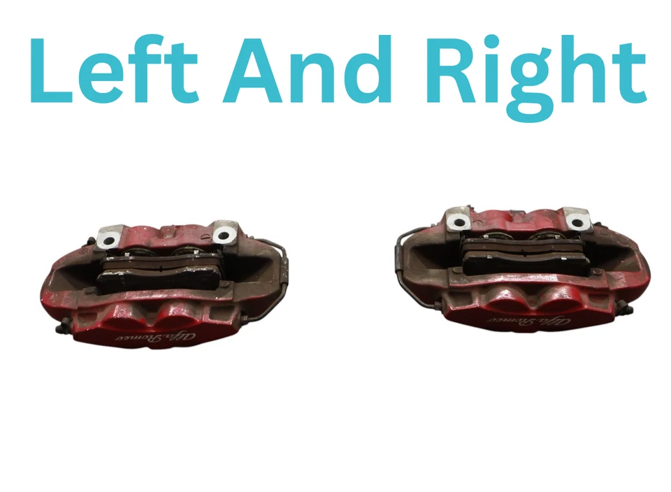 17-25 Alfa Romeo Stelvio Front Left And Right Side Brake Caliper Red Oem - Image 3 of 4