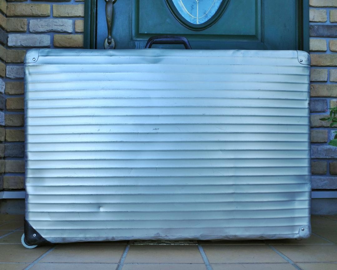 Vintage 1970s RIMOWA Aluminum Suitcase 2-Wheel XL 104L Stick