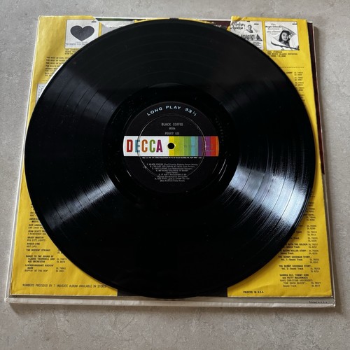 Peggy Lee – Black Coffee 1963 Decca DL 8358 RE Jacket VG+ Vinyl NM- - Picture 5 of 6