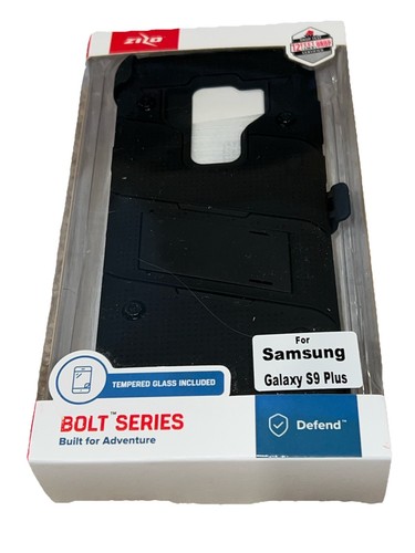 Zizo Bolt Bundle for Galaxy S9 Plus Holster Case with Glass Protector - Black