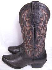 Ariat Black Leather Snip Toe Western Cowboy Boots Style #10005957 Mens 9.5 D