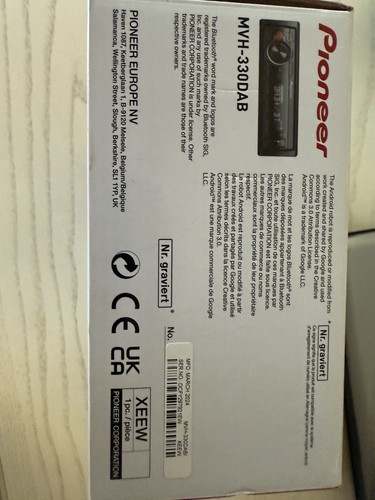 Pioneer MVH-330DAB 1 DIN DAB+ Bluetooth Ricevitore - Nero - Foto 1 di 4