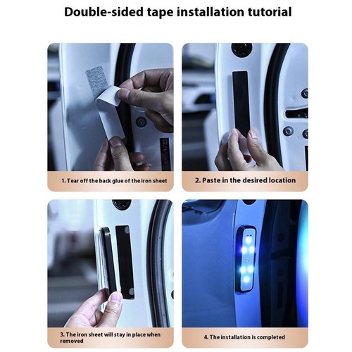 Car Door Lights LED Welcome Light Magnetic Control Warning Light Induction W0H3 - Picture 11 of 21