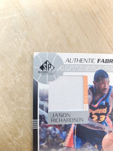 2003-04 SP Game Used #JR-AJ Jason Richardson Authentic Fabrics Autographs #/100 - Picture 5 of 12