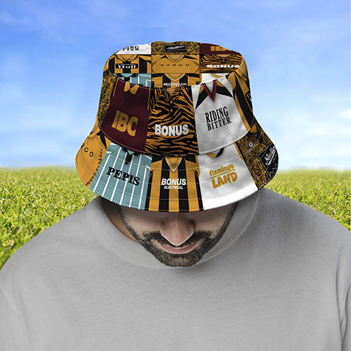 Hull City Retro Shirt Montage Bucket Hat Classic Kits Great Fans Gift - Picture 1 of 2