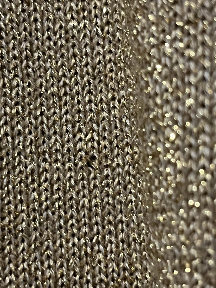 Suéter Vintage Jeanne Pierre Para Mujer Dorado Metálico Mezcla Lana Talla Grande Y2K Foto 4 de 4
