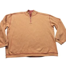 Tommy Bahama Sweater Mens XL Orange Reversible 1/4 Zip 