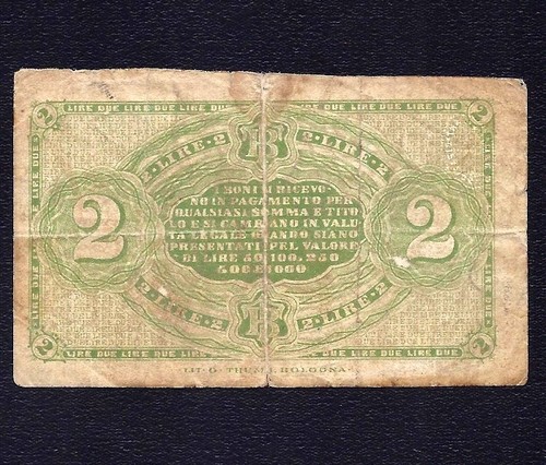 Italy 2 LIRES BANCA TOSCANA FIRENZE 1870 - Picture 2 of 2