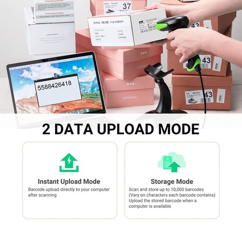 Tera Pro 1D 2D QR Wireless Barcode Scanner Reader with Stand Bluetooth or USB - Picture 9 of 12