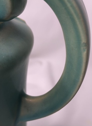 Roseville Pottery Green and Pink Poppy Pitcher Ewer #876-10 (1930's) - Picture 7 of 13