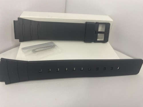 Casio Original Uhrenarmband Modell W-217 Schwarz Resin Strap. Mit Befestigungsstiften - Bild 1 von 5