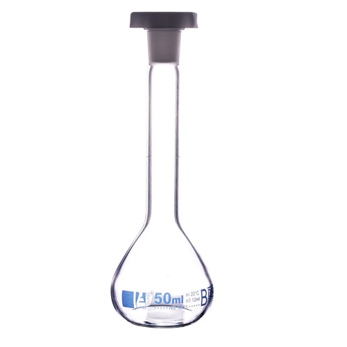 MATRAZ VOLUMÉTRICO 50ML. MATRAZ VOLUMÉTRICO DE BOROSILICATO CLASE A. ISO. 1042 - Imagen 2 de 3