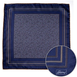 150-New-BRIONI-Brown-Polka-Dot-Silk-Hand-Rolled-Pocket-Square-Handkerchief
