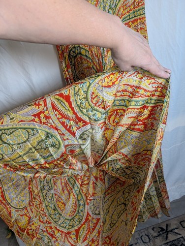 Palazzo Pleated Jumpsuit Womens 12 Wide Leg Paisley Romper Vintage Joanna Nelson - Picture 7 of 16