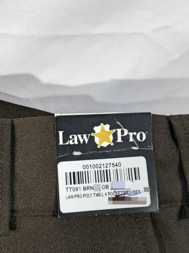 NEW Law Pro Men's Size 35X32 Poly-Twill 4-Pocket PANTS Trousers Brown PANTS - Picture 2 of 2