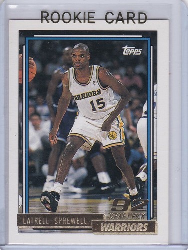 LATRELL SPREWELL ROOKIE CARD 1992 Topps GOLD $$ RC Basketball WARRIOERS MINT! - Bild 1 von 2