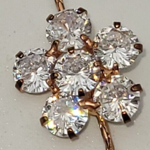 Earring Single Threader Rhinestone Clusters White Copper - Picture 6 of 10