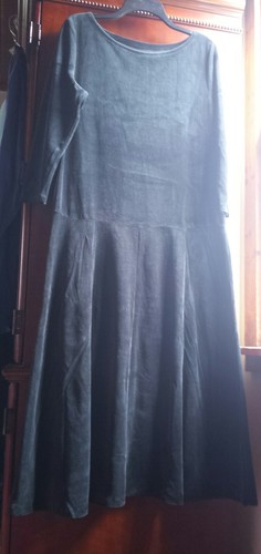 New! Women's Dress Black Velvet cotton polyester full length 3/4 sleeve -Paragon - Picture 3 of 11