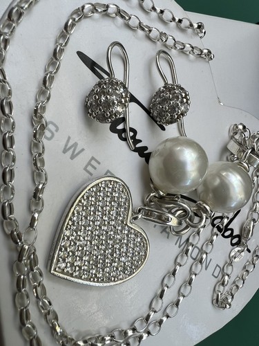 Thomas Sabo Schmuck Set Kette & Perlen Träger& Pave Herz & Ohrringe - Bild 6 von 6