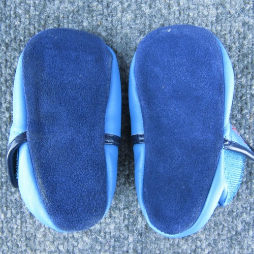 Z Brand Boys Flat Shoes Blue Leather Slip On Size T 6-12 Months Medium - Picture 6 of 6